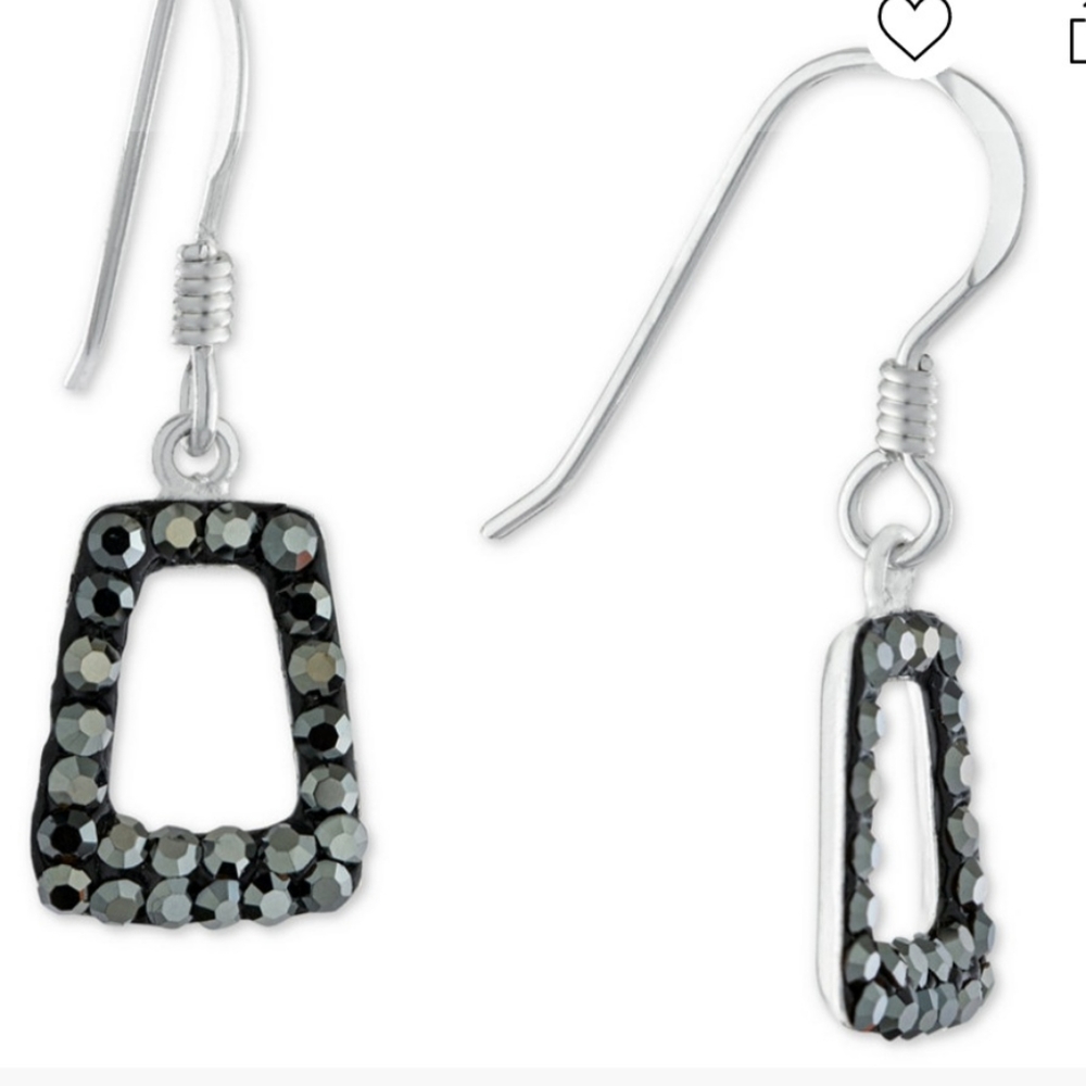 GIANI BERNINI * gray crystal geometric drop earrings NWT